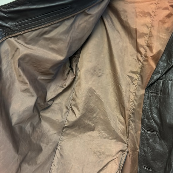 Rare vintage 70s calf leather 3 button down jacket large - Picture 10 of 11